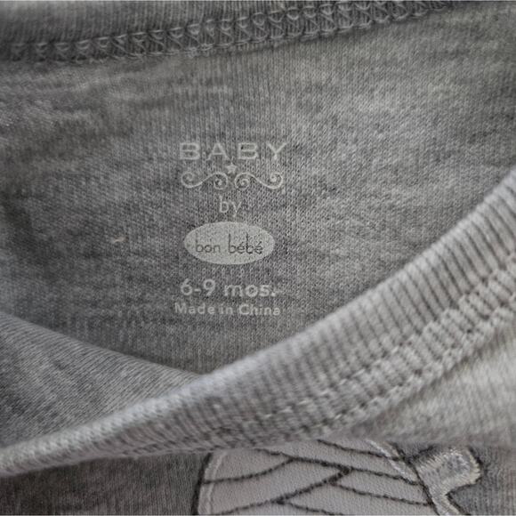 Baby by bon bebe "I love my mummy" grey longsleeve outfit with snaps size 6-9mos - Picture 2 of 6